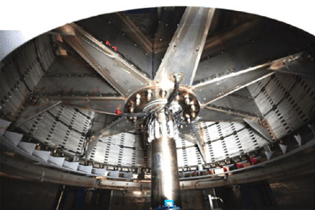 An internal view image of the blue wind tunnel in the lab